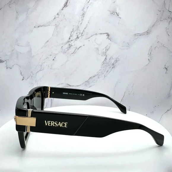 VERSACE Sunglasses Black Medusa Gold Logo Limited Edition Italy 100% Authentic - Picture 6 of 16